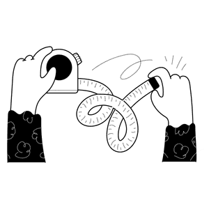 Illustration of a person holding a tape measure